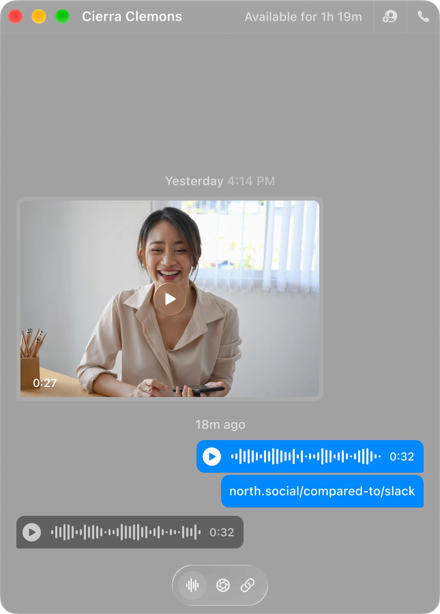 Nörth messages window